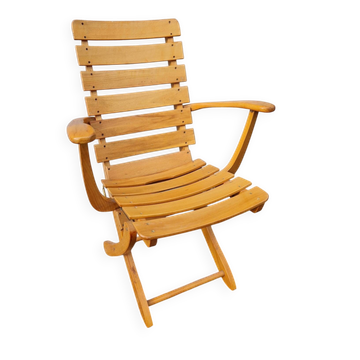 Clairitex 70s Adjustable Wooden Armchair with 3 Positions