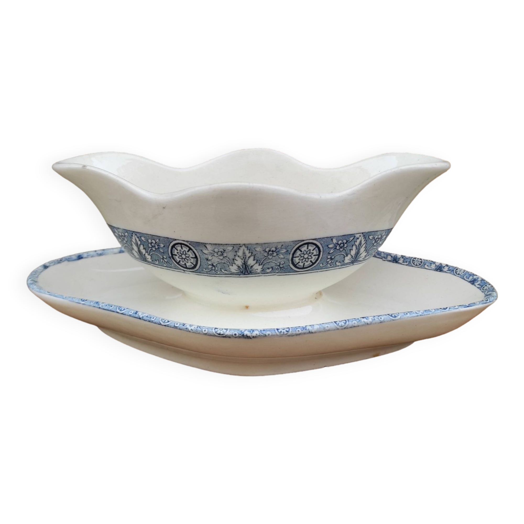 French vintage sauce boat, Salins E.C. Terre de Fer