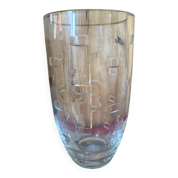 Grand vase en cristal transparent de John Roda