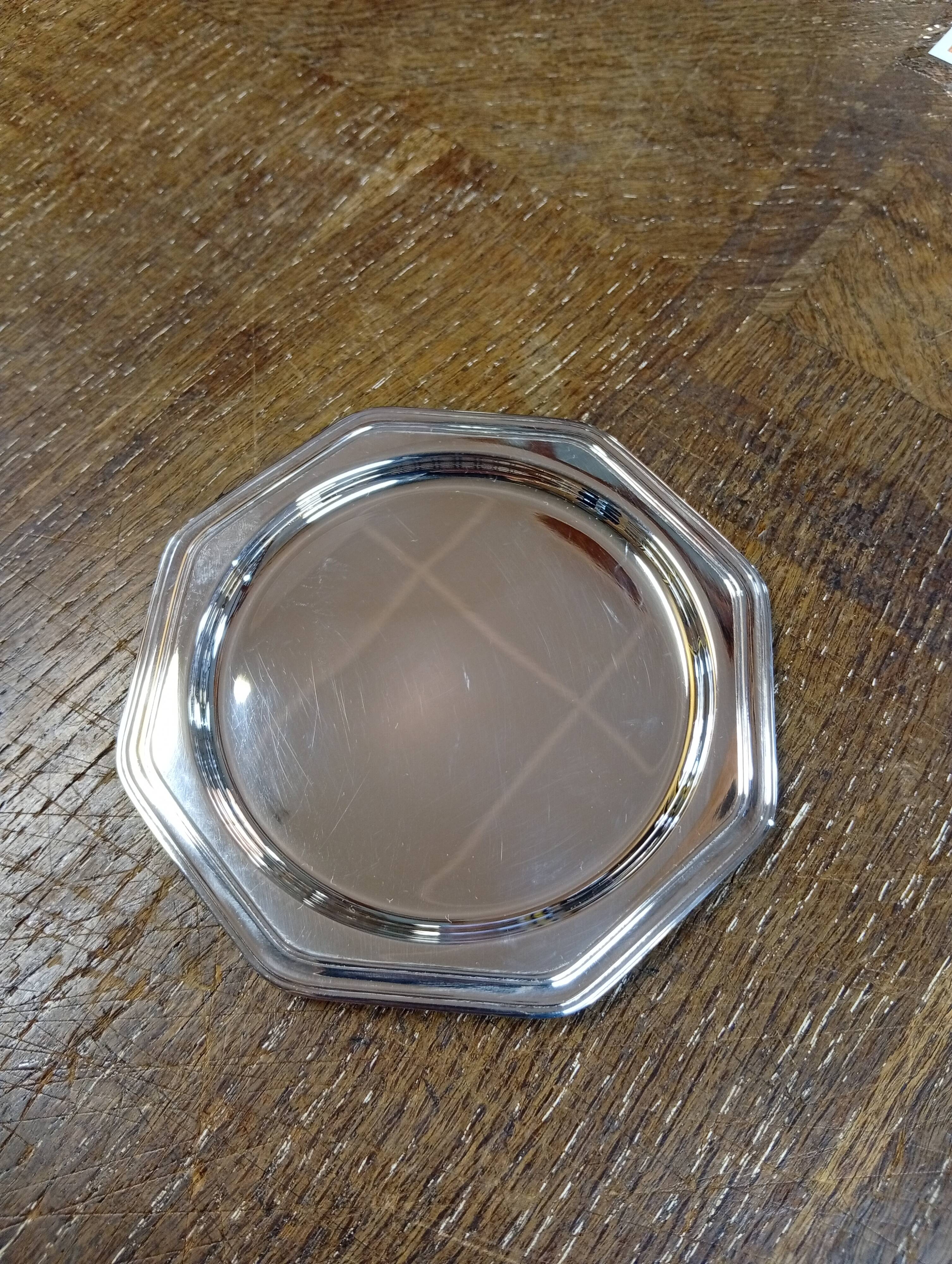 Silver-plated metal coaster by Christofle, Villars model.
