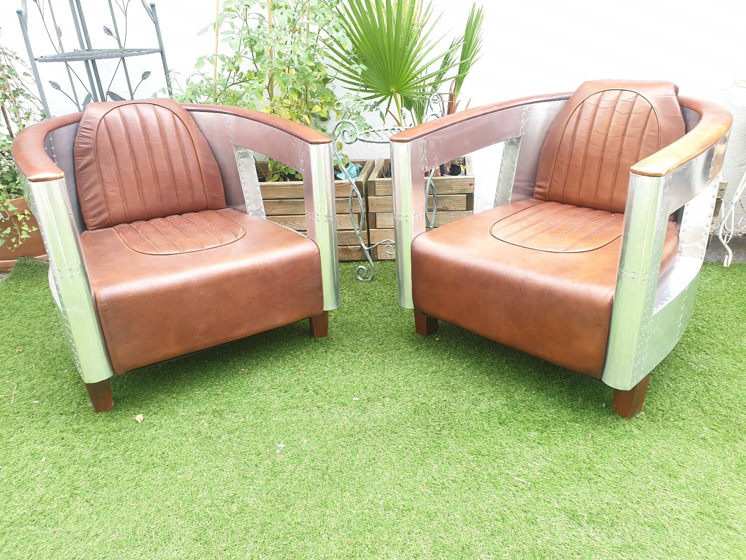Set of Two Aviator Armchairs