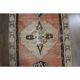 Orange Handmade Wool Turkish Vintage Oushak Runner Rug 94x324