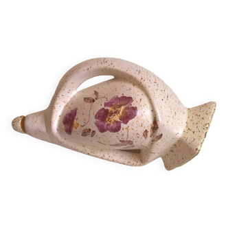 Pichet cruche en céramique grès fpp vallauris décor floral années 50/60