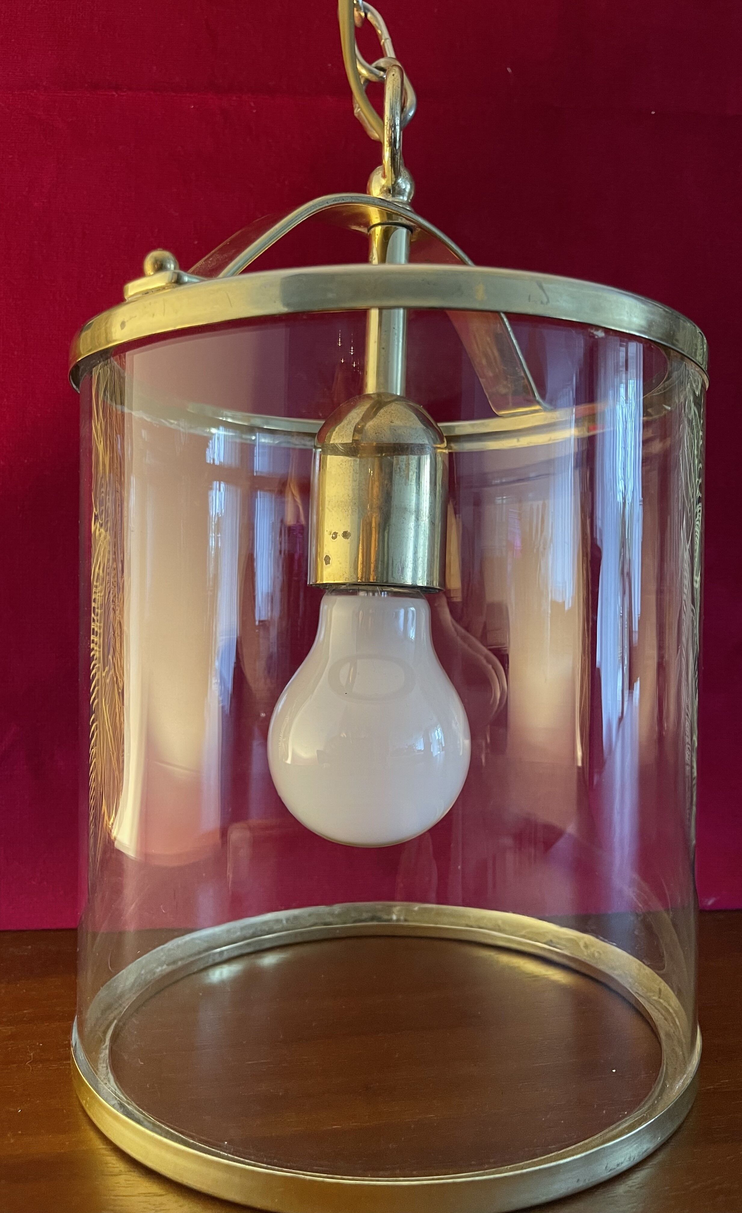 Brass lantern chandelier