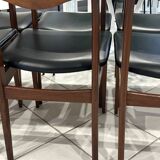 Set of 6 Scandinavian teak chairs, 1970s design.