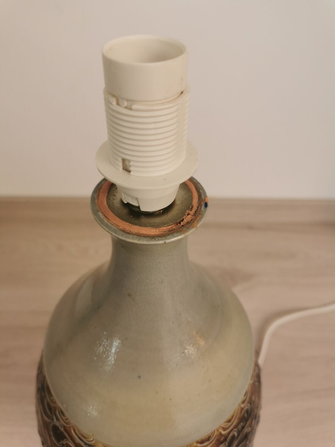 Lamp foot in stoneware Vintage Betschdorf Rémy fils