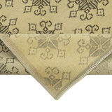 Hand-knotted wool turkish beige carpet 86 cm x 190 cm