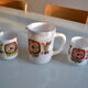 Pitcher and 2 mugs vintage Mobil years 70 Arcopal