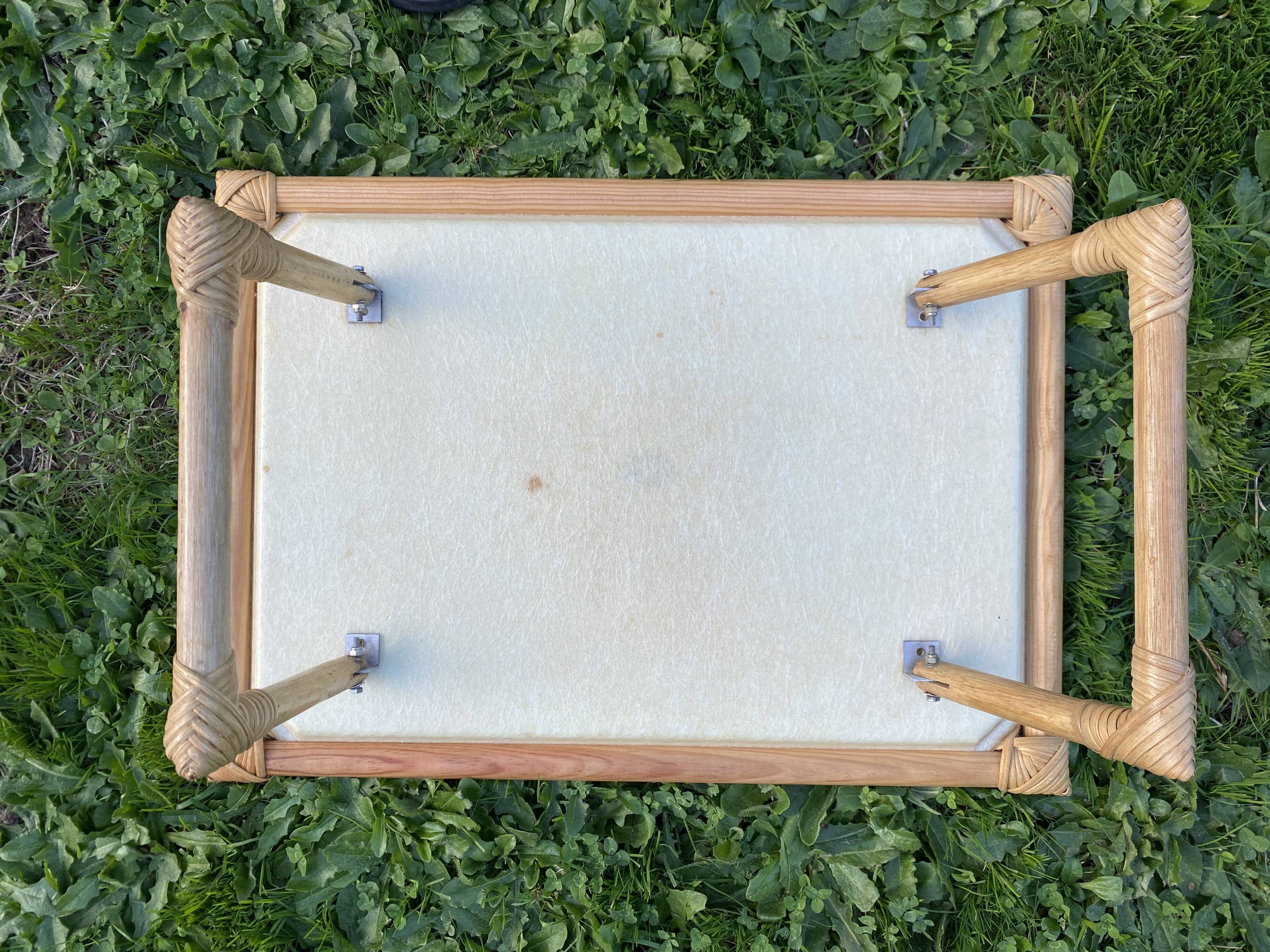 Breakfast tray on vintage stand