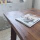 Brutalist oak table by De Puydt, Belgium 1970