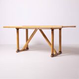 Postmodern foldable bamboo table, Italy, 1980s