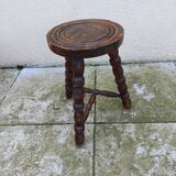 Old turned wooden stool