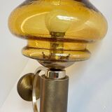 Vintage bubble glass brass applique