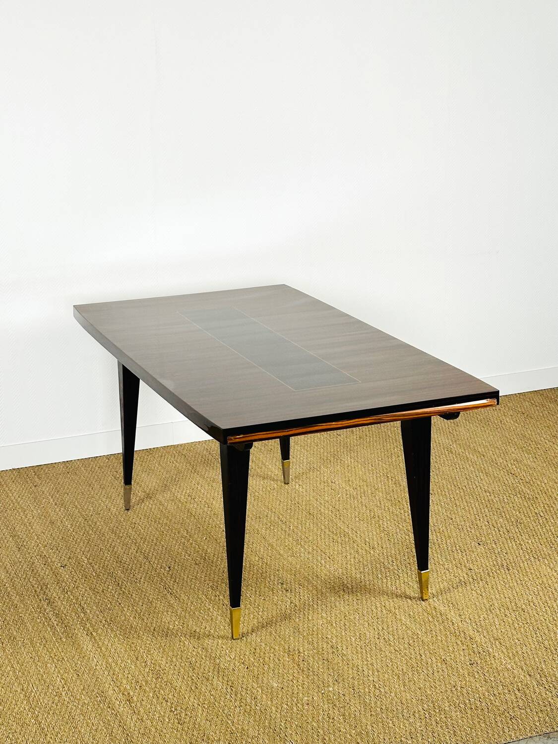 French Art Deco dining table in Macassar from 1940.