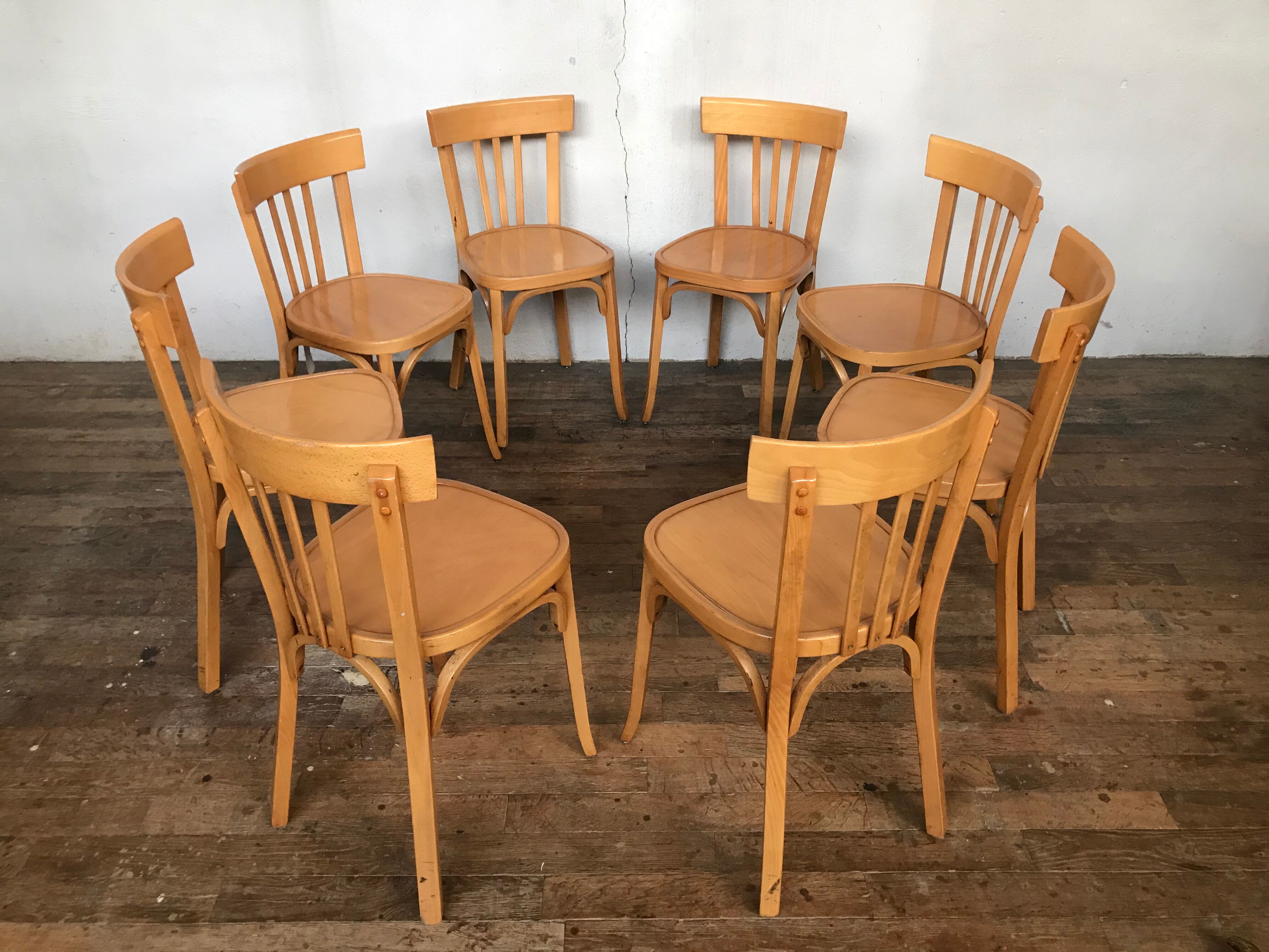 Series of 8 chairs Baumann vintage edition 1960