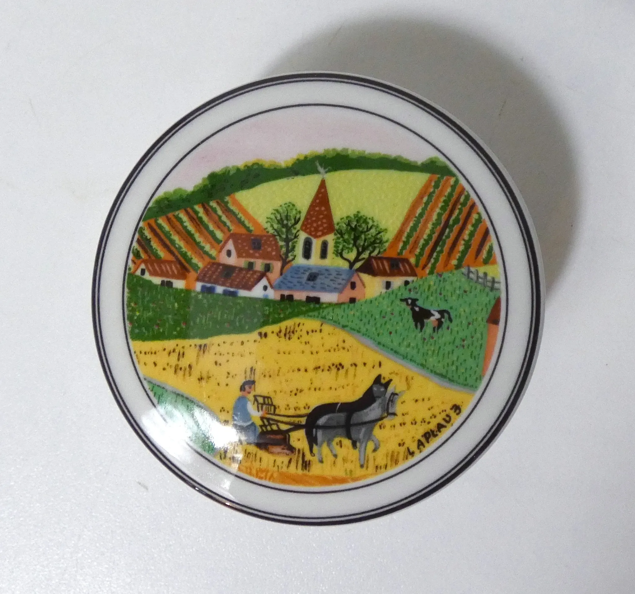 Villeroy & boch sweet box with a four seasons design signed laplau.