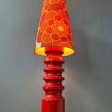 Red ceramic table lamp