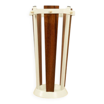 Umbrella stand, teak and metal, vintage from the 60s