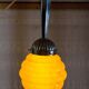 Art Deco opaline marbled globe suspension and aluminium mount - mid 20th century.