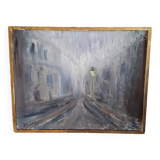 Old oil painting on canvas signed