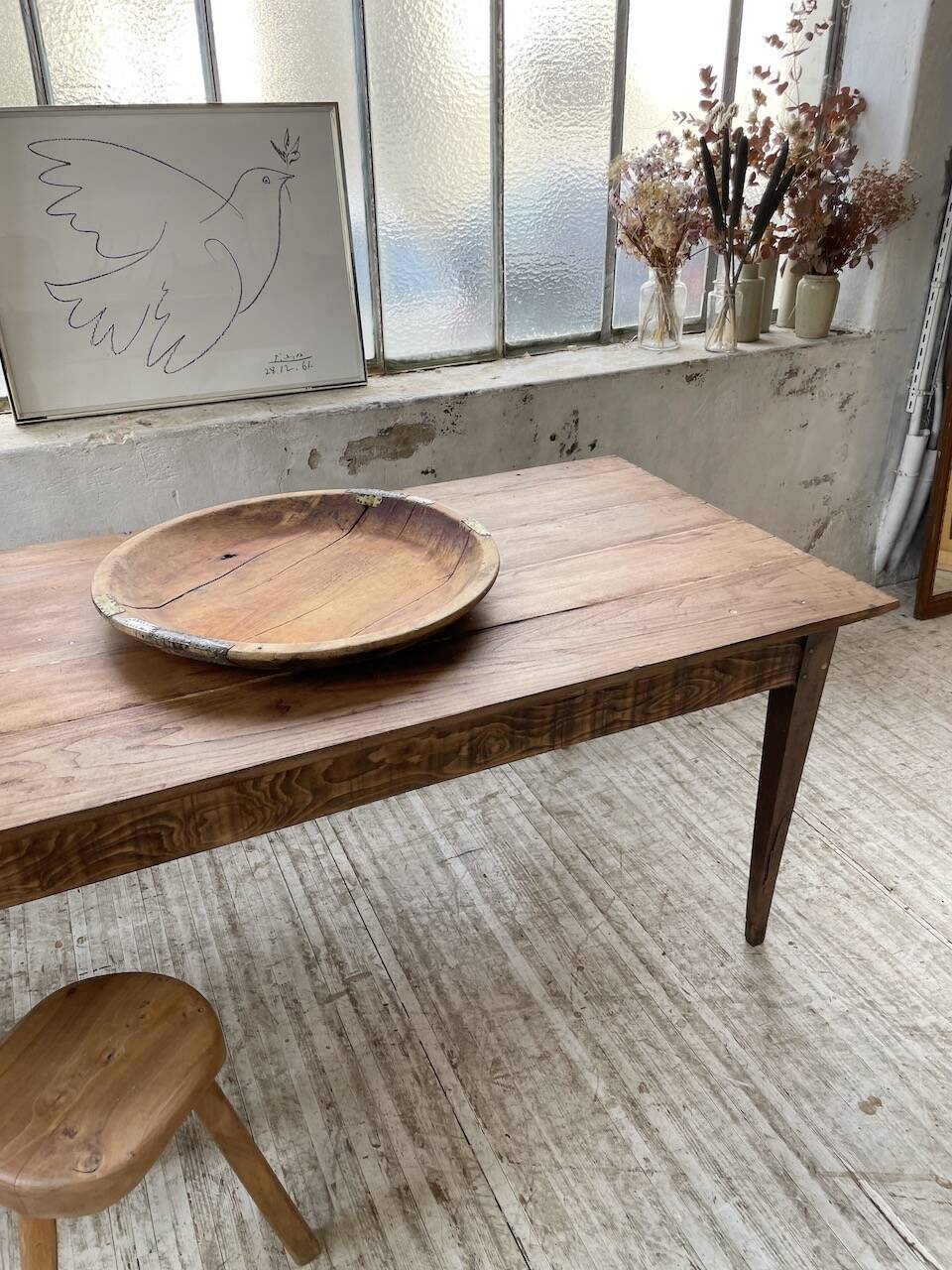 XL round wooden Tuareg dish