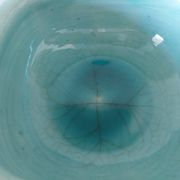 Turquoise cracked ceramic empty pocket signed Keramos, Sèvres circa 1950