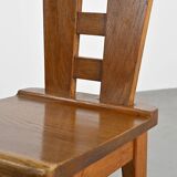 Ensemble de six chaises en chêne par Henry Jacques Le Même, France vers 1940