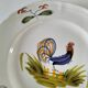 Hand-painted earthenware plate from Pornic, vintage rooster design