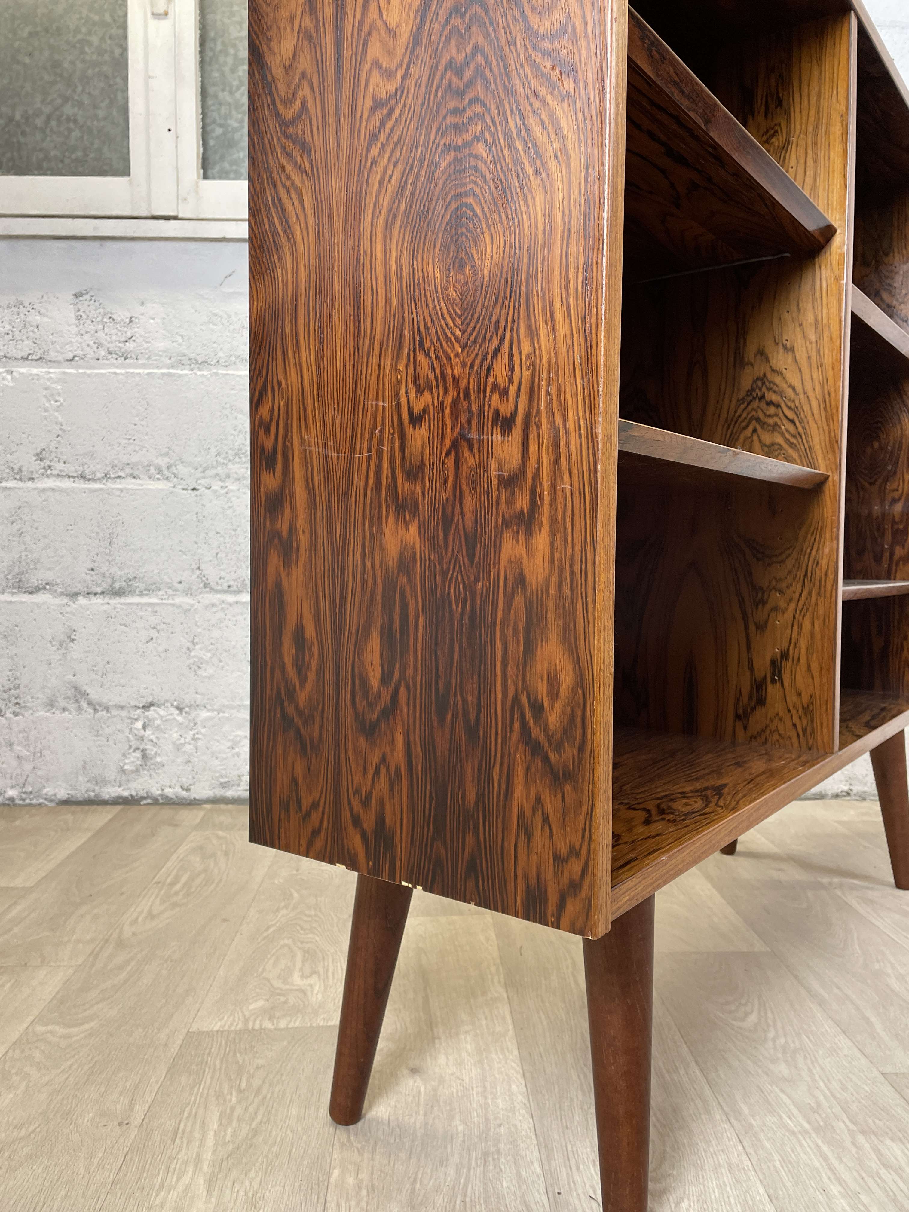 Vintage Scandinavian rosewood bookcase by Poul Hundevad, 60s
