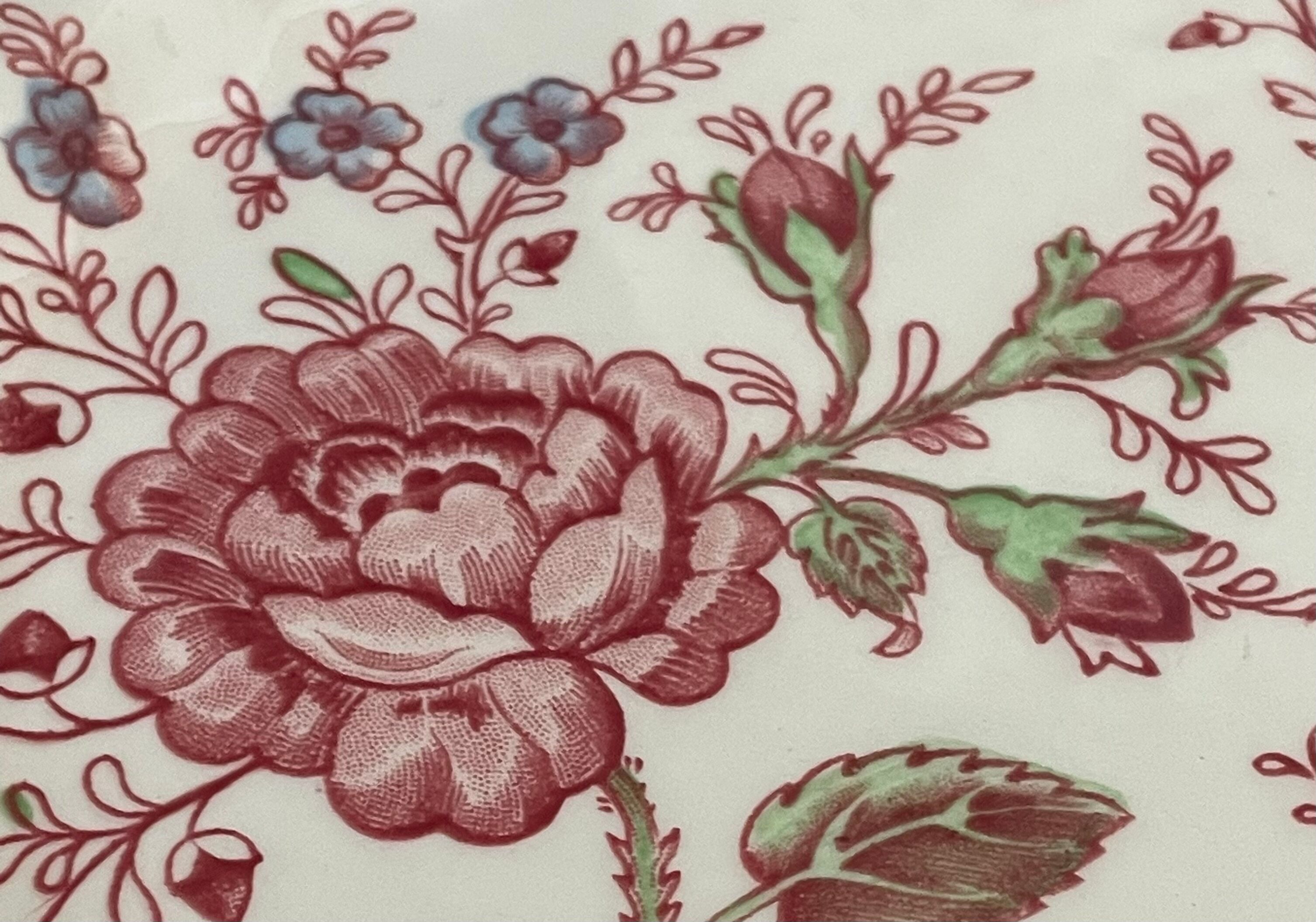 Set of 5 flat plates johnson brother pink chintz
