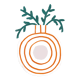 Pop-up Christmas 22 - Wall poster striped vase with plant 30cm*40cm