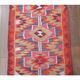 1970s Vintage Turkish Hand-Knotted Wool Cotton Pink Runner Rug 92x343