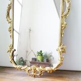 Rococo mirror metal Golden of the nineteenth 33x73cm