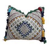 Oreiller berbère vintage Housse de coussin marocain Laine