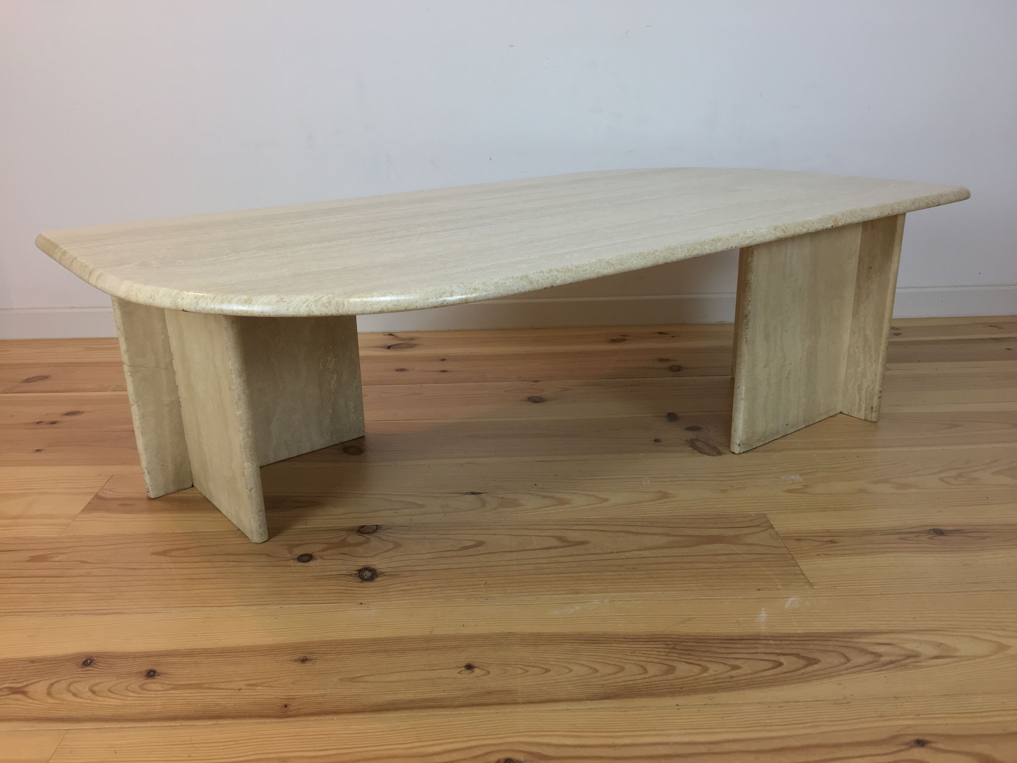 Travertine coffee table