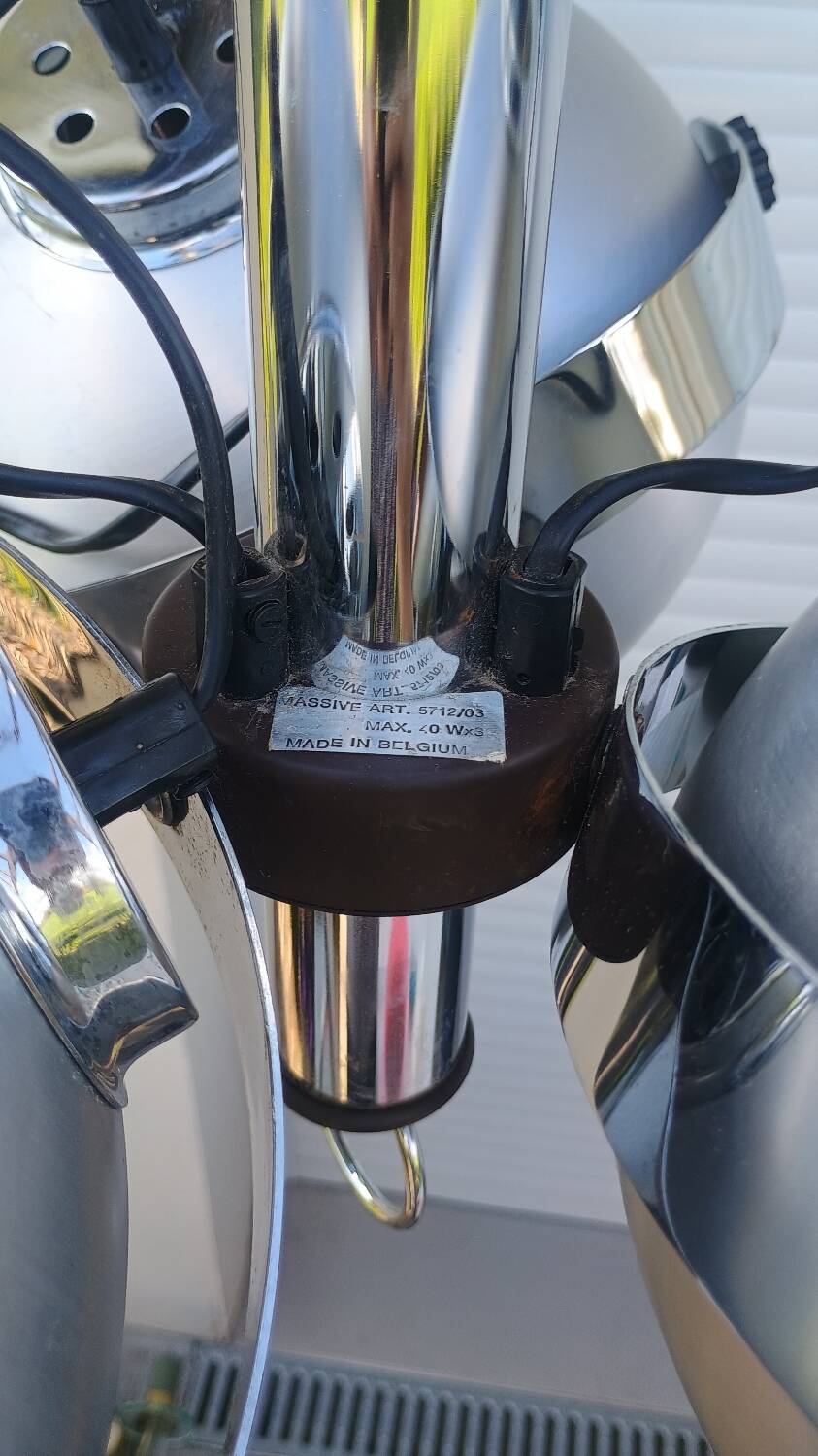 Suspension Lustre Space Age 1970 Eyeball Massive Art Belgium brushed aluminium