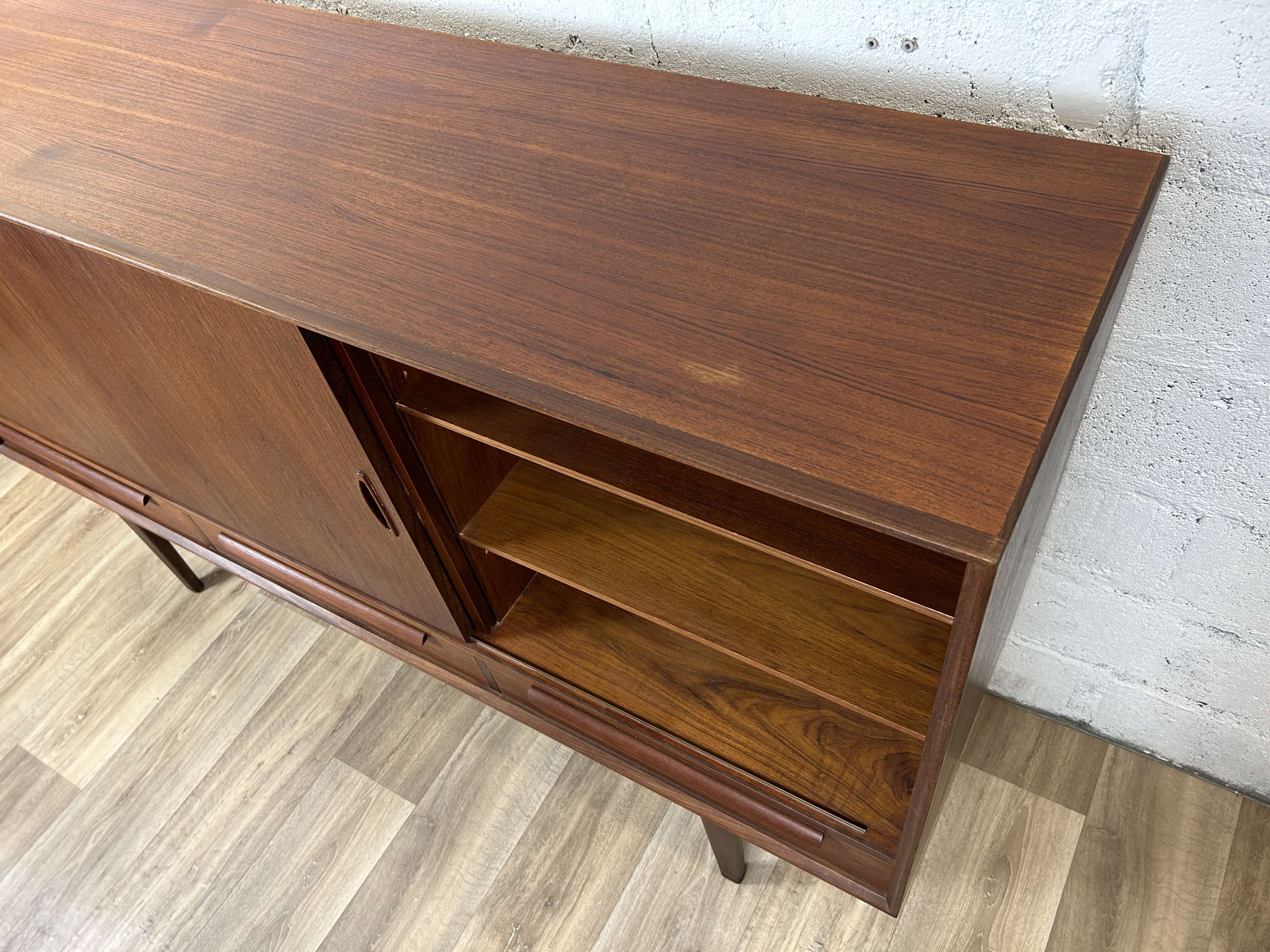 Vintage Scandinavian "highboard" sideboard in teak, 60s