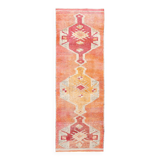 3x10 Pastel Orange Turkish Runner Rug, 102x304Cm
