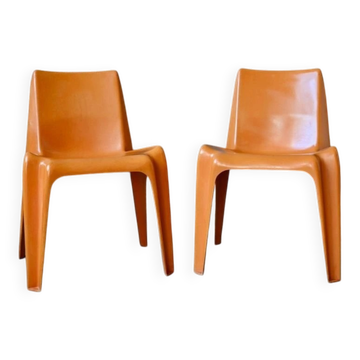 Bofinger BA1171 Chair Pair by Helmut Bätzner stackable in fibre of