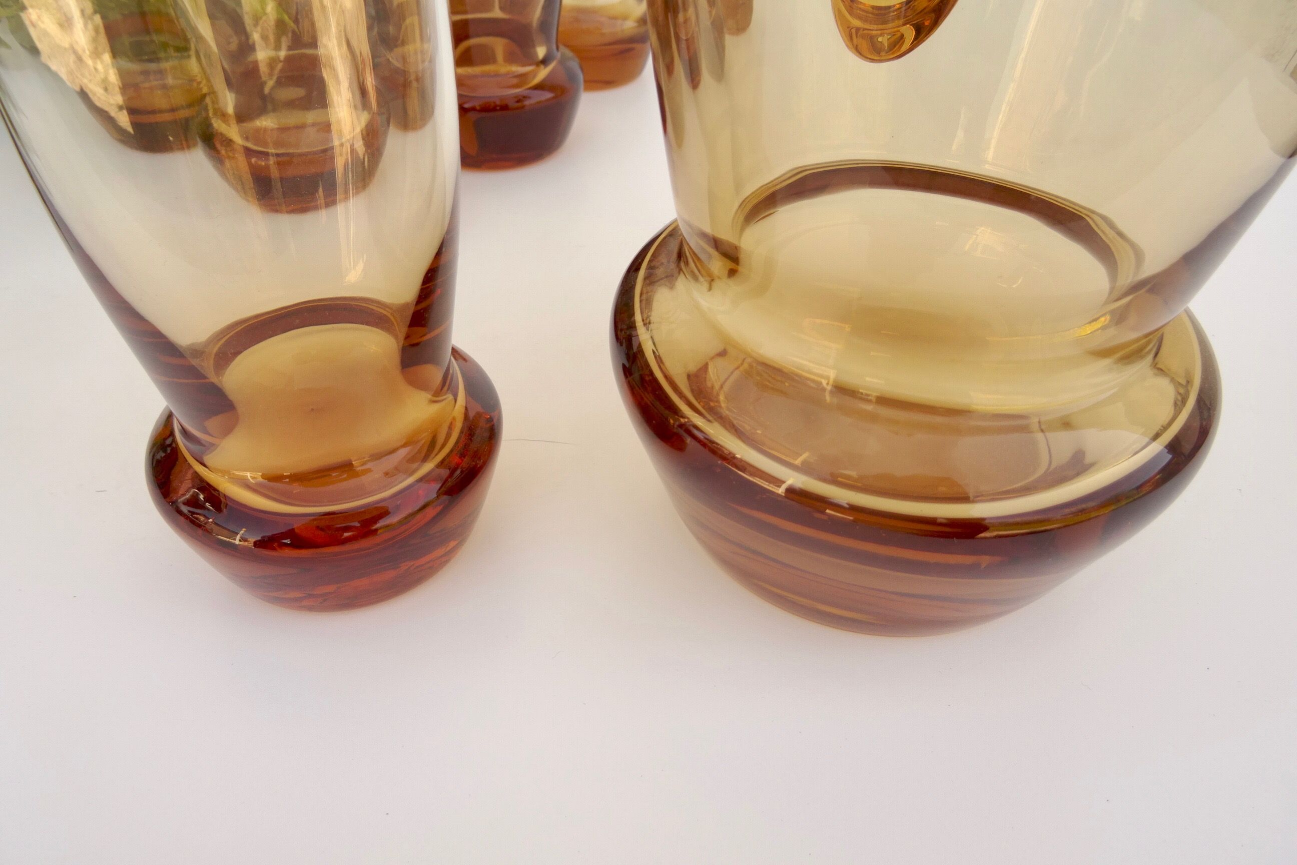 Vintage amber glass and decanter