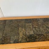 Brutalist wood and ceramic coffee table