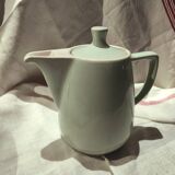 Vintage French large coffee pot in light green ceramic