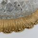 Old ceiling lamp gold metal and globe glass decor of diamond tips limburg