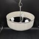 Vintage 3-light chandelier in silver and white plastic