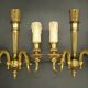 Pair of wall sconces in the style of Louis XVI - gilded bronze