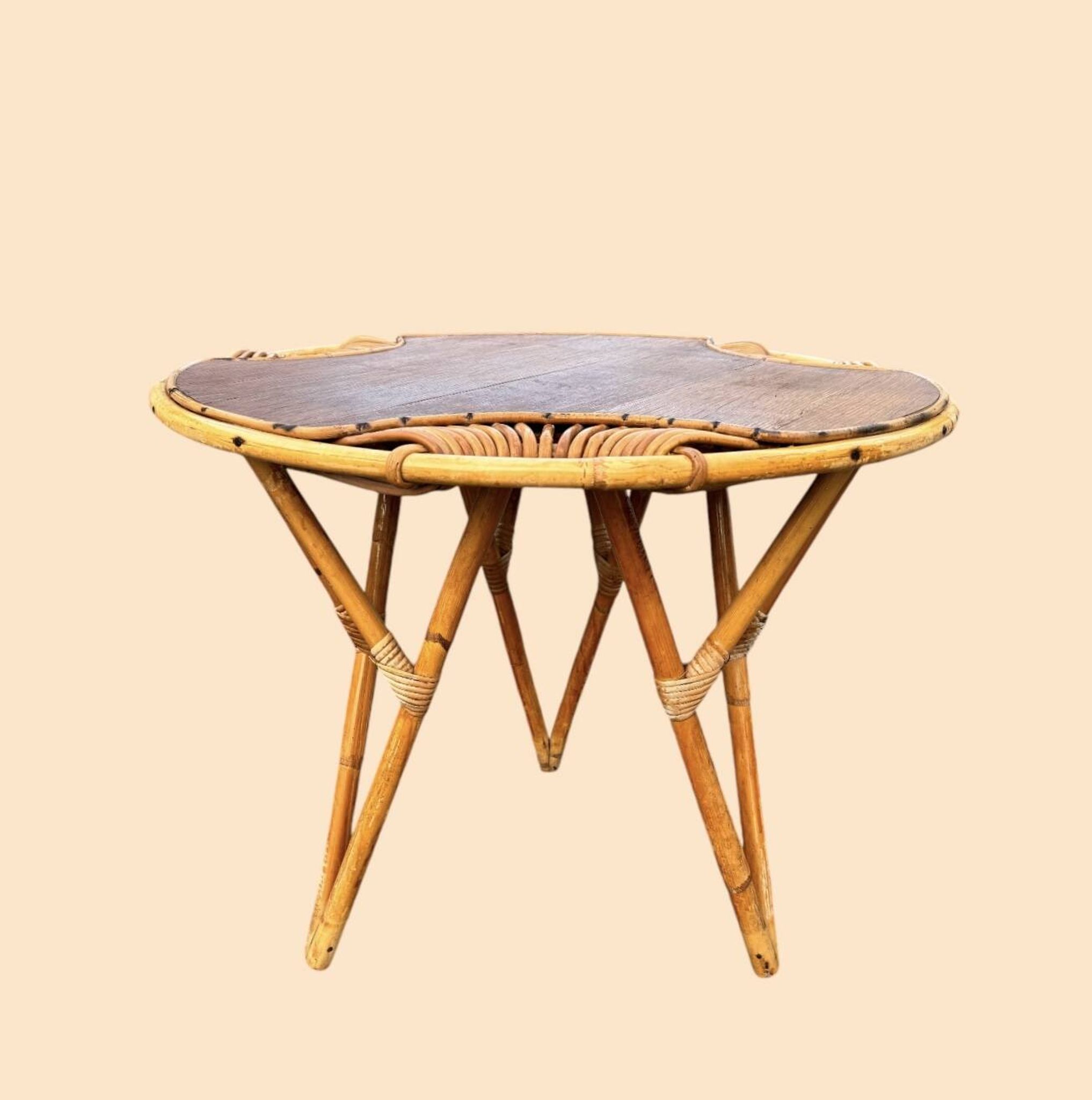 Janine Abraham Rattan Tripod Coffee Table