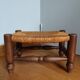 Footrest low stool wood and straw