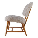 "Teve" Modern Mid-Century Chair in Lambskin/Shearling by Alf Svensson, Sweden, 1955