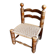 Low chair in dark wood and woven Danish cord attributed to Charles Dudouyt.