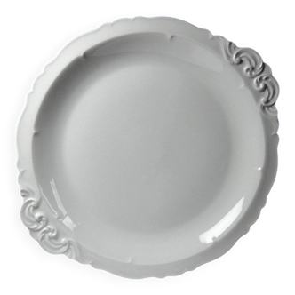 Large serving dish in fine white Limoges porcelain, vintage/antique.